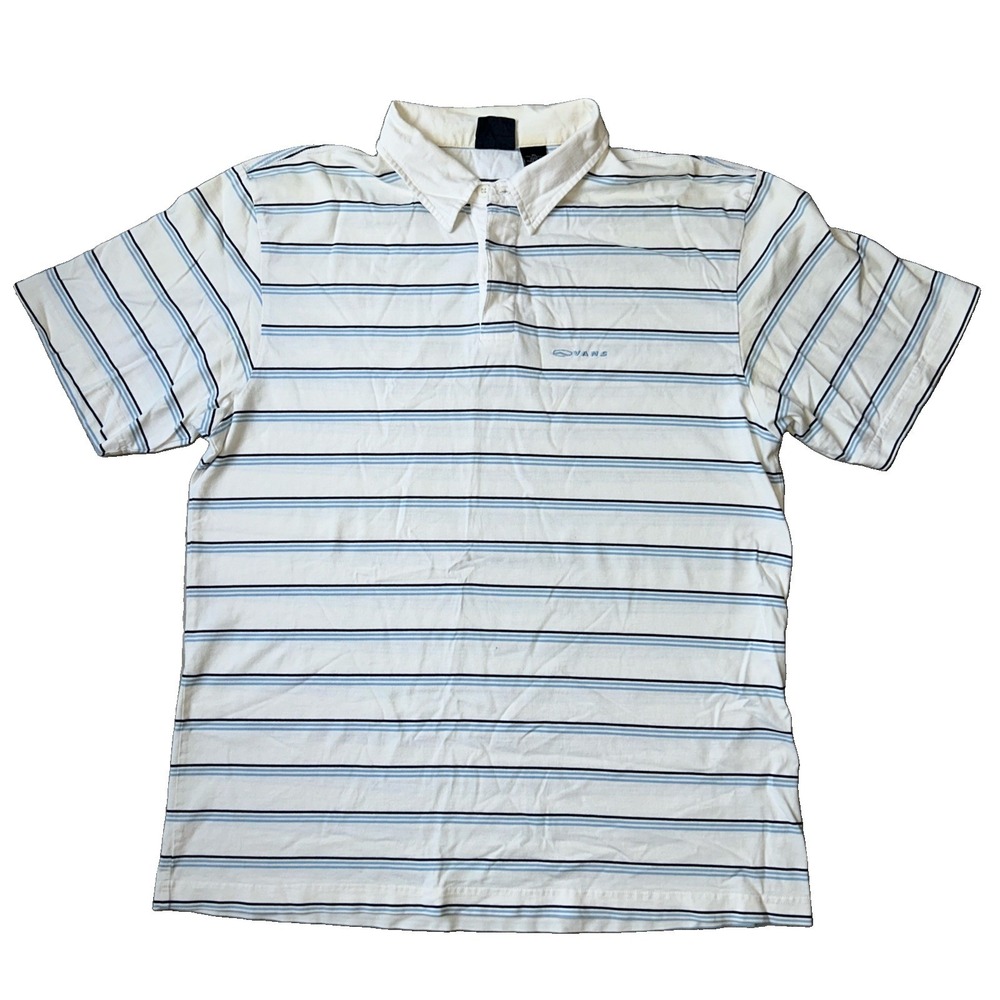Vintage Vans Polo Shirt Men's XL Striped Short Sleeve Skate Cotton Y2K